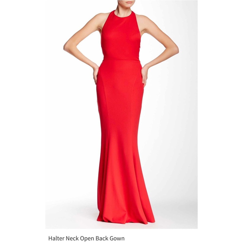 High Halter Neck Open Back Gown